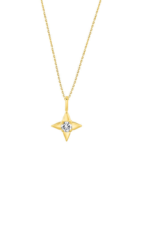 Albert's 14k Yellow Gold .10ctw Diamond Cluster Star or Hope Necklace 2464790104Y