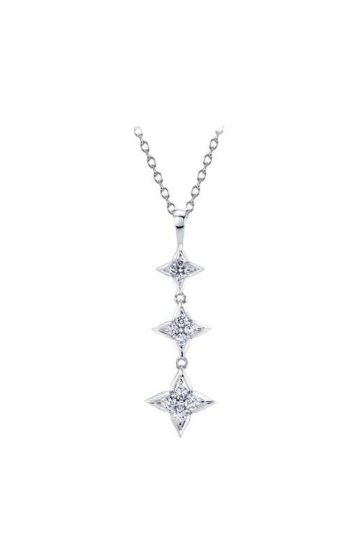Albert's Sterling Silver .20ctw Diamond Star of Hope Necklace 2487390207W