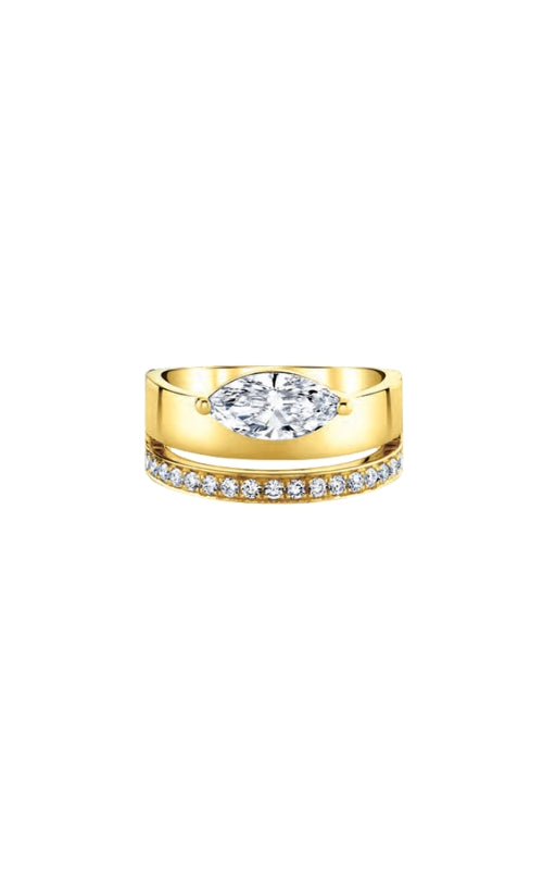 Love Story 14k Yellow Gold .25ctw Semi Mount Solitaire and Bridal Set R1614-14Y