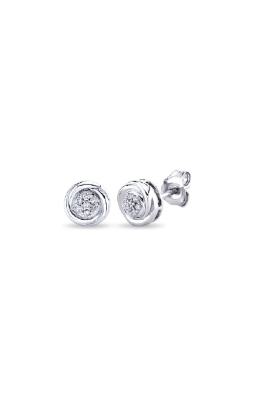 Albert's Sterling Silver .10ctw Diamond Cluster Earrings MJN412040CSLW*3KW