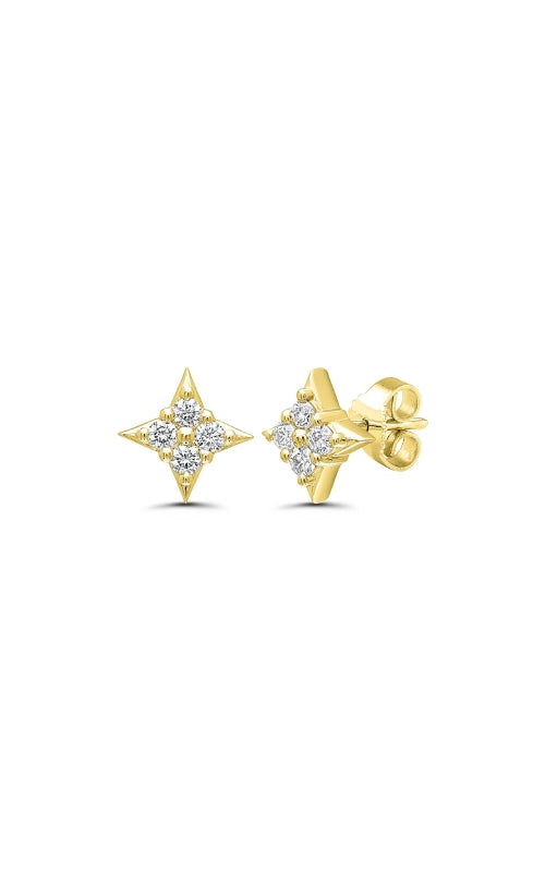 Albert's 14k Yellow Gold .50ctw Diamond Cluster Star of Hope Earrings 2231230504Y