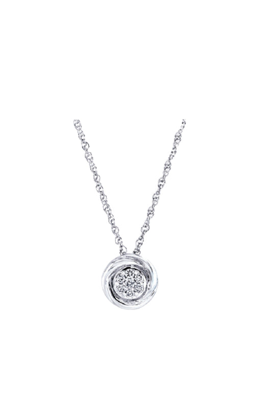 Albert's Sterling Silver .10ctw Diamond Cluster Necklace MJNY1203DCSLW*R6W