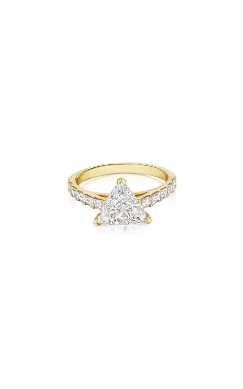 Ashley Lauren 14K Yellow Gold 1.23CT Trillion .55CTW Baguette Diamond Engagement Ring ER12780-TR125A