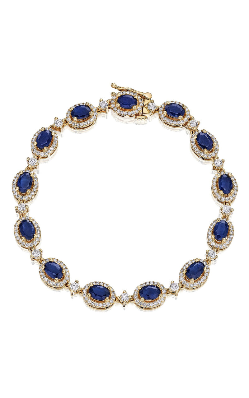 Albert's 14k Yellow Gold 8.45 Carat tw Sapphire & 2.00 Carat tw Diamond Bracelet H1073SP