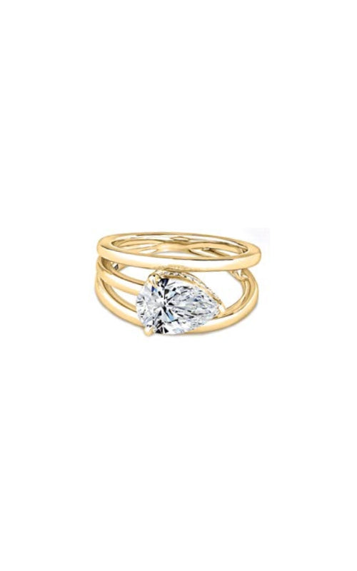 A. Jaffe 18k Yellow Gold .11ctw Semi Mount Engagement Ring - 2ct Pear Center Sold Separately
