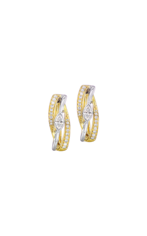 Albert's 14k Yellow and White Gold .50ctw Diamond Hoop Earrings ER11326-4YWC