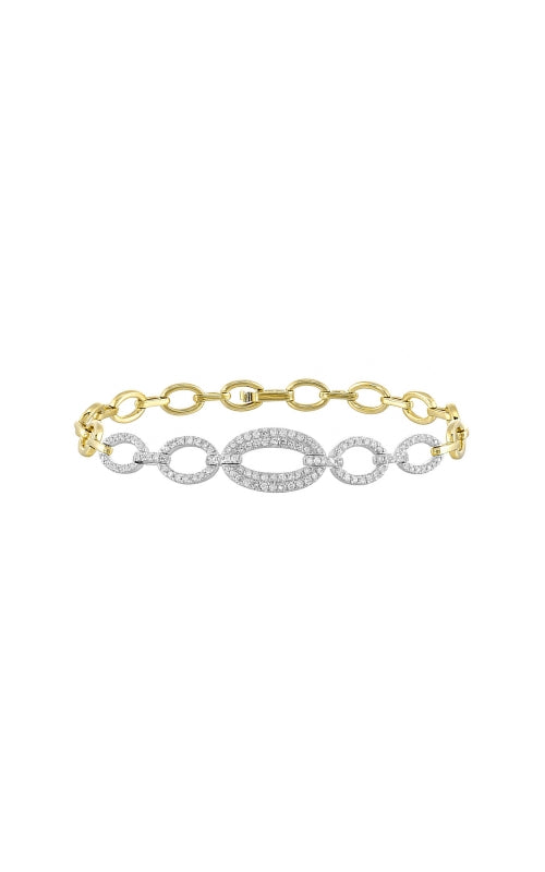 Albert's 14k White and Yellow Gold .75ctw Diamond Link Bracelet BC11024-4YSC