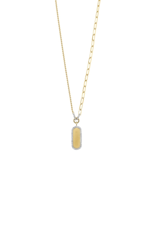 Albert's 14k Yellow Gold .14ctw Diamond Dog Tag Necklace NK10555-4YSC