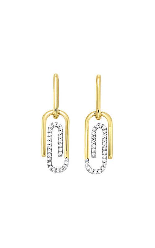 Albert's 10k Yellow Gold 1/6tw Paperclip Dangle Earrings ER10377-1YSC CO