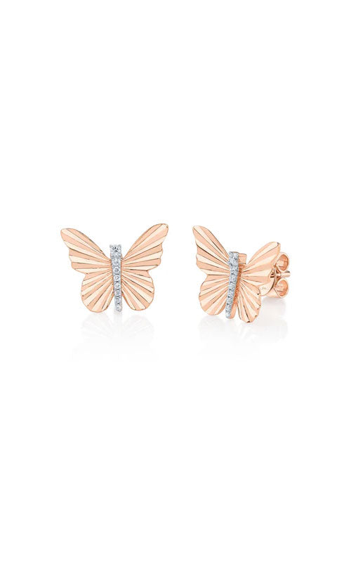 Shy Creation 14KR 0.05Ctw Diamond Butterfly Studs SC55028397RD