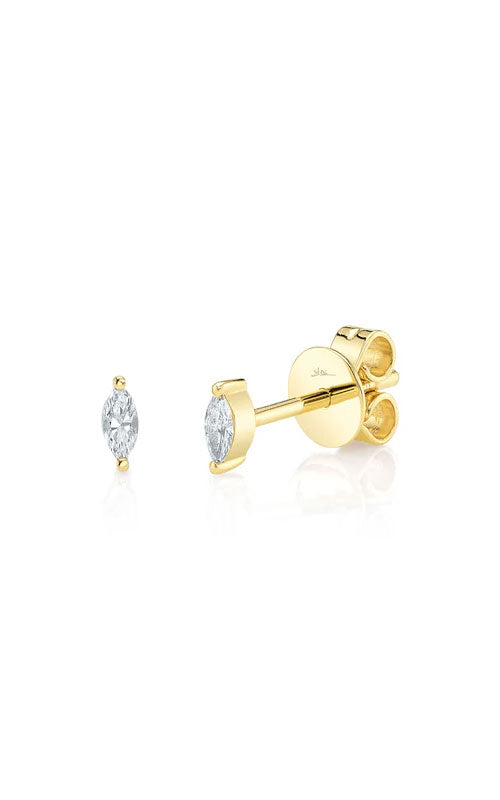Shy Creation 14KY 0.09Ctw Marquise Diamond Studs SC55029152