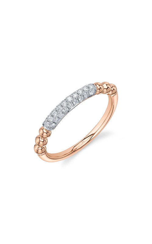 Shy creation 14KR 0.21Ctw Pave Diamond Band SC55028804RD