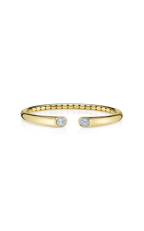 Shy Creation Bangle 14K Yellow Gold Diamond Bracelet