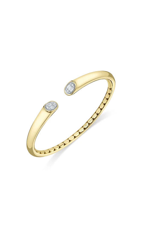 Shy Creation Bangle 14K Yellow Gold Diamond Bracelet