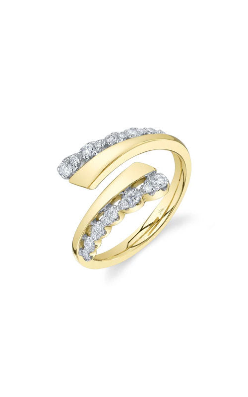 Shy Creation 14KY 0.34Ctw Diamond Bypass Ring SC41002305RD