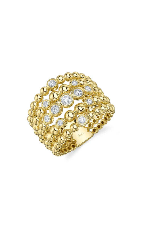 Shy Creation 14KY 0.49Ctw 5 Row Bezel Set Beaded Diamond Band SC55028869