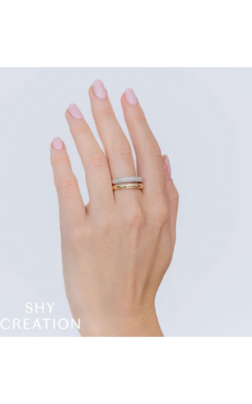 Shy Creation Cocktail Ring 14K Yellow Gold Diamond Ring