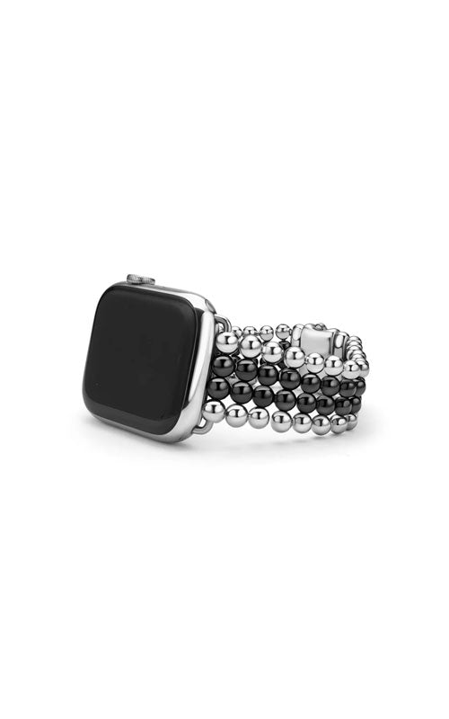 LAGOS Sterling Silver/Ceramic Black caviar 42mm Watch Band 12-92037-CB8