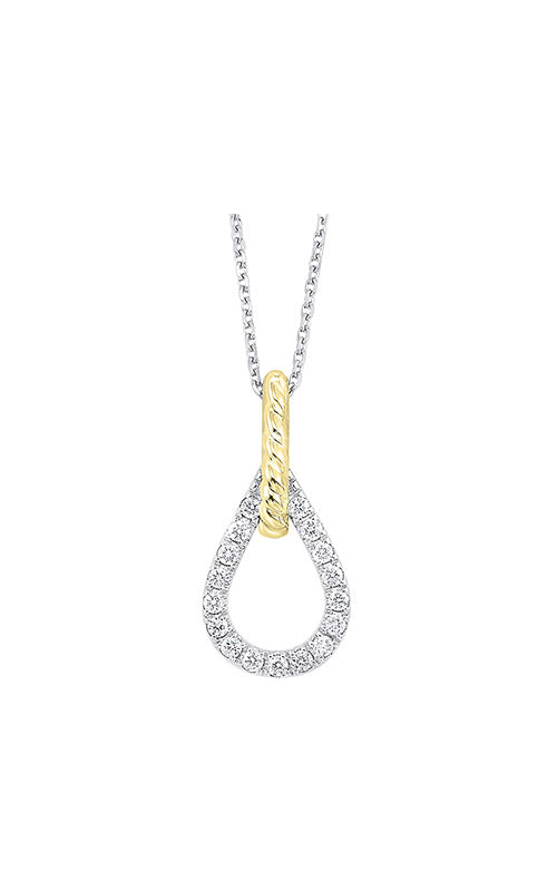Alberts 14k White and Yellow Gold .14ctw Diamond Pear Shaped Pendant PD10482-4WYC CO