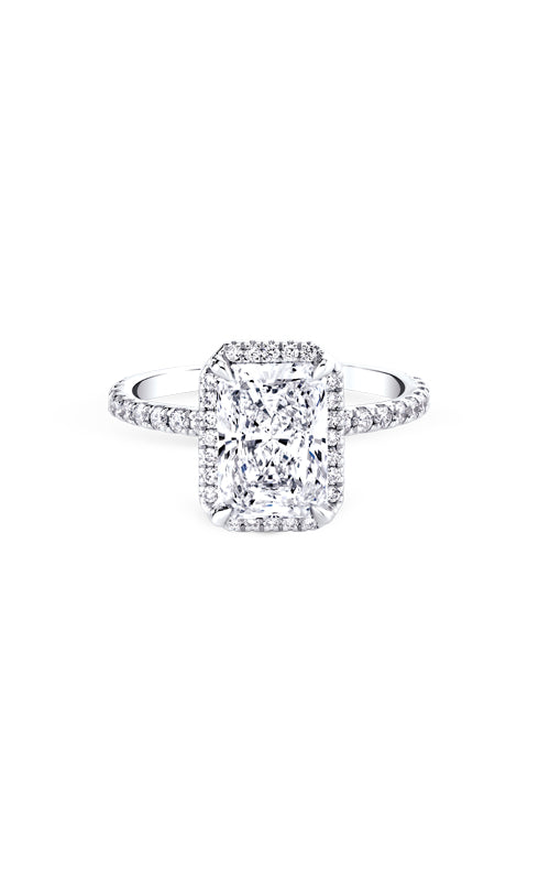 Albert's 14k White Gold 3ctw Lab Radiant Diamond Center and .62ctw Lab Melee Engagement Ring EVRE-23024CAA44W4SI