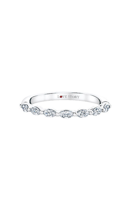 Love Story 14k White Gold 1ctw Marquise Diamond Wedding Band AJ-R19494LJW-BDI