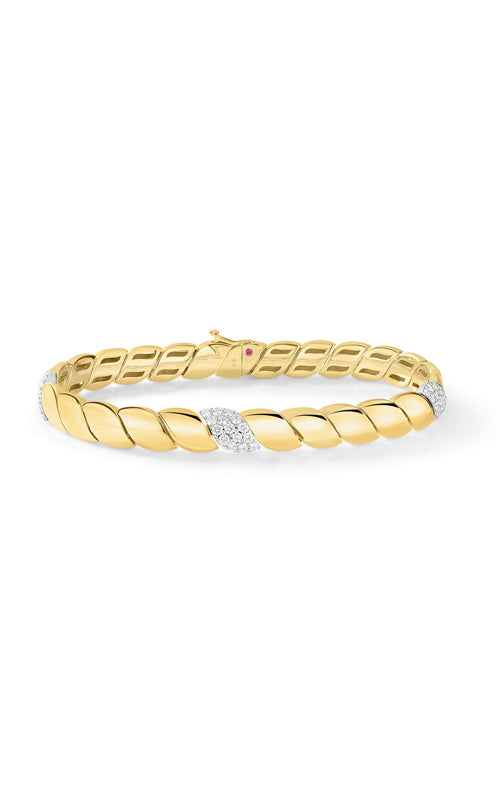 Roberto Coin 18k Yellow and White Gold .78ctw San Marco Three Station Diamond Bracelet 8883746AJLBX