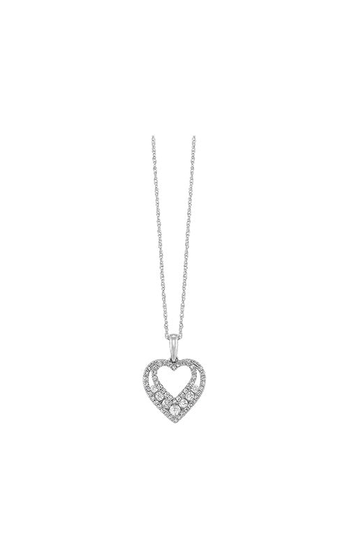 Albert's 10k White Gold 18" 1/4tw I2 Heart Pendant PD37475-1WDSC CO