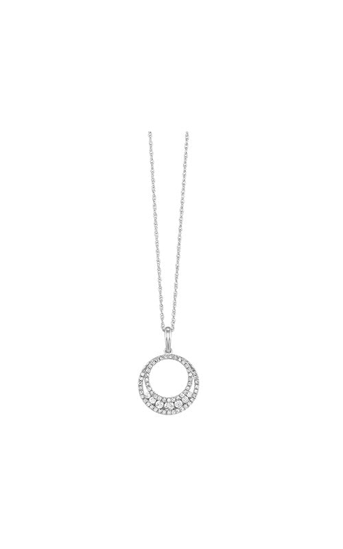 Albert's 10k White Gold 18" 1/4tw I1-I2 Circle Pendant PD37476-1WDSC CO