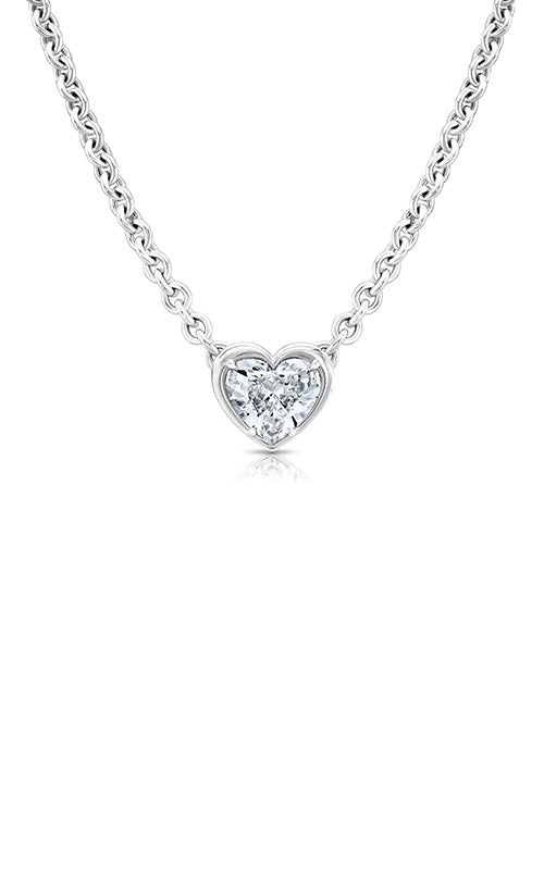 Rahaminov 18K White Gold 2.64CT D SI2 GIA Heart Diamond Necklace NK-8876
