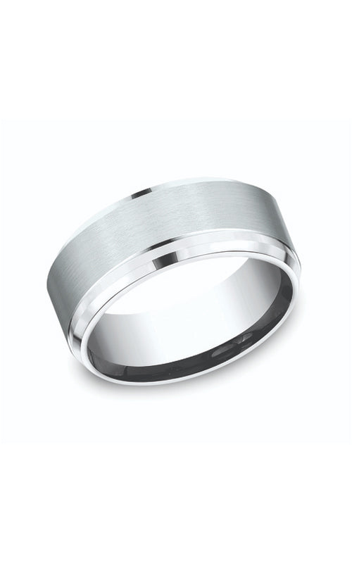 Benchmark Men's Cobalt and Chrome 9mm Beveled Edge Comfort Fit Wedding Band - Size 10 - CF69486CC10
