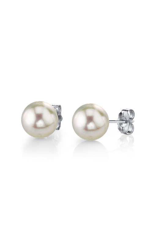 Albert's 14k White Gold 6.5-7mm Japanese Cultured Pearl Stud Earrings with Friction Back 7CPEW