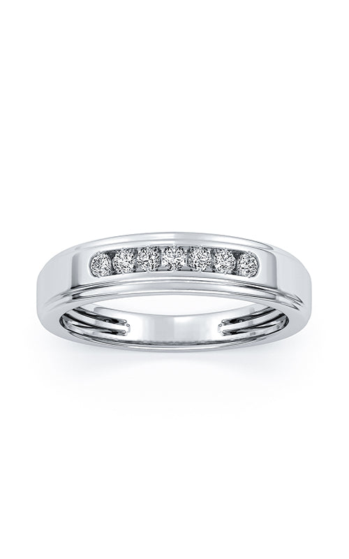 Albert's 10k White Gold .25ctw Round Diamond Men's Wedding Band RGMN0132-0.25W-IJI2-10-10