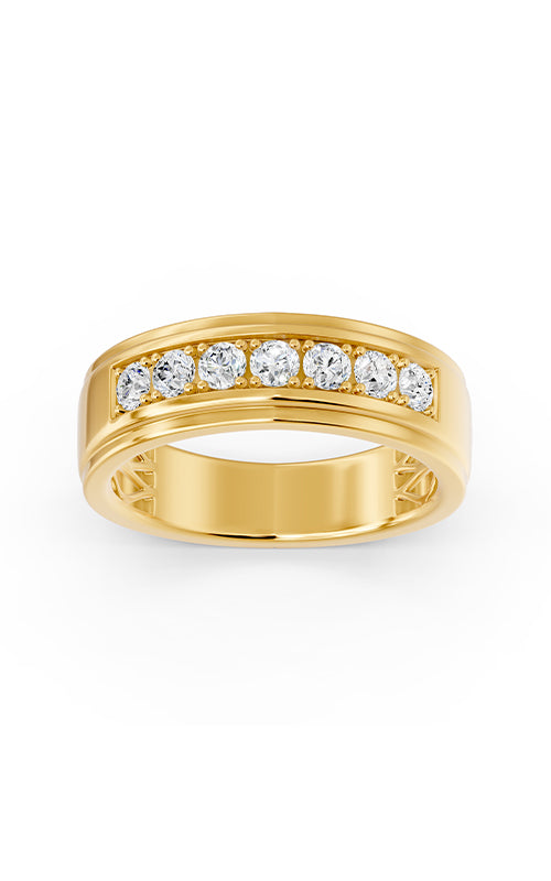 Albert's 14k Yellow Gold .30ctw Round Diamond Men's Wedding Band RGMN0157-0.32-Y-4N-14-10