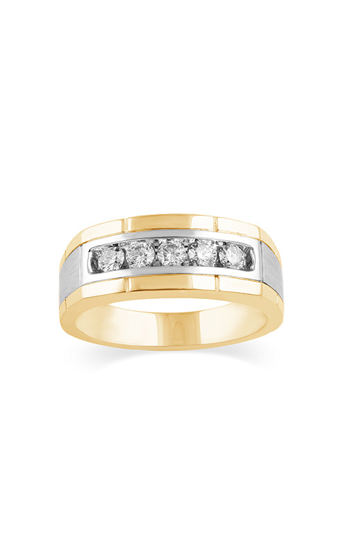 Albert's 14k Yellow and White Gold .50ctw Round Diamond Wedding Band RGMN0012