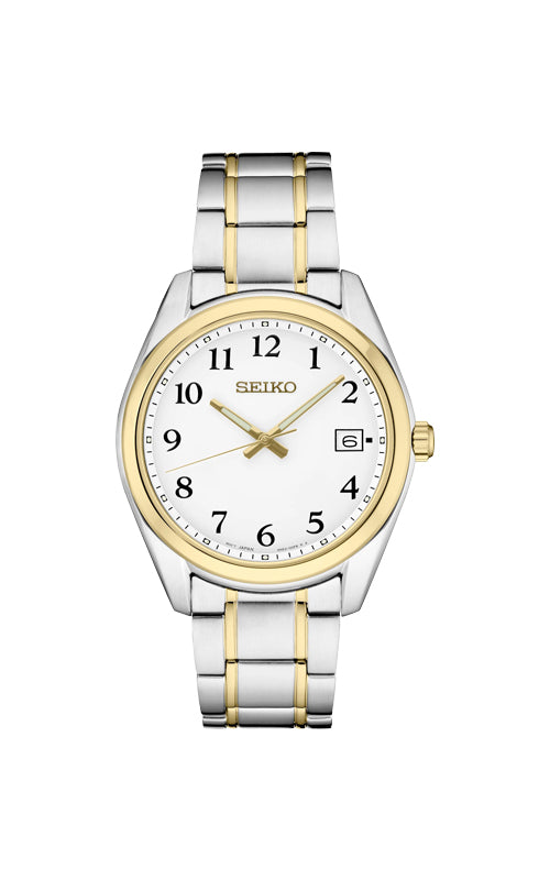 Seiko Essentials Two Tone White Dial Watch SUR460