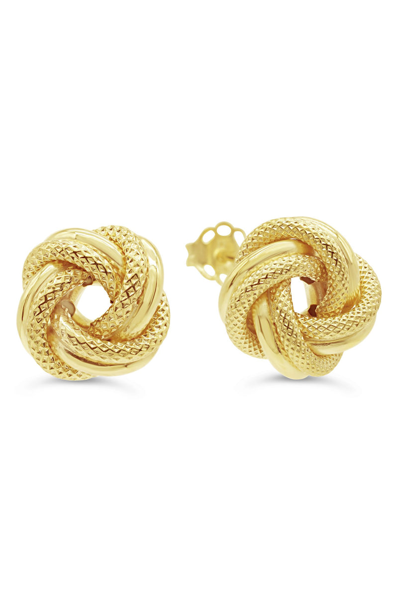 Albert's 10K and14K Yellow Gold Love Knot Stud Earrings 9079M