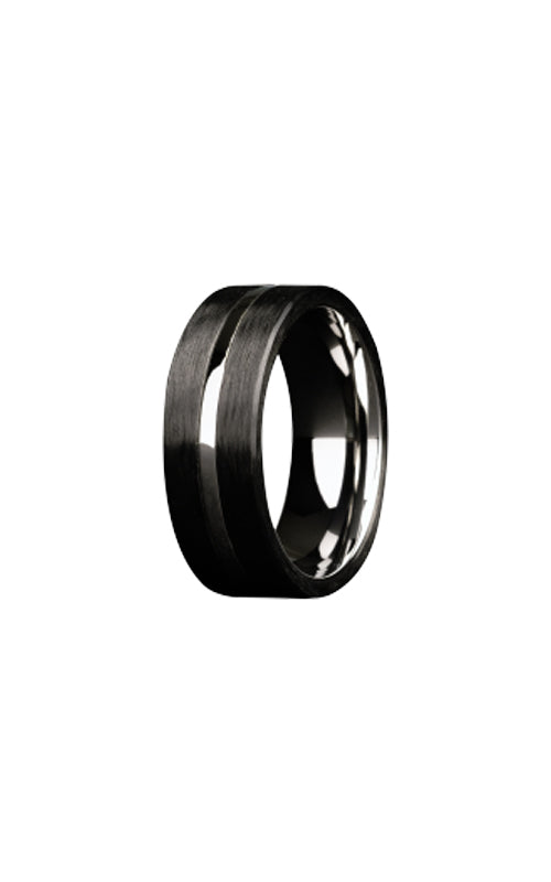 Heavy Stone 8mm Cobalt Overlay and 3mm Natural Carbon Fiber Wedding Band - Size 10.5 - QQ8C188:CF3-X2-10.5