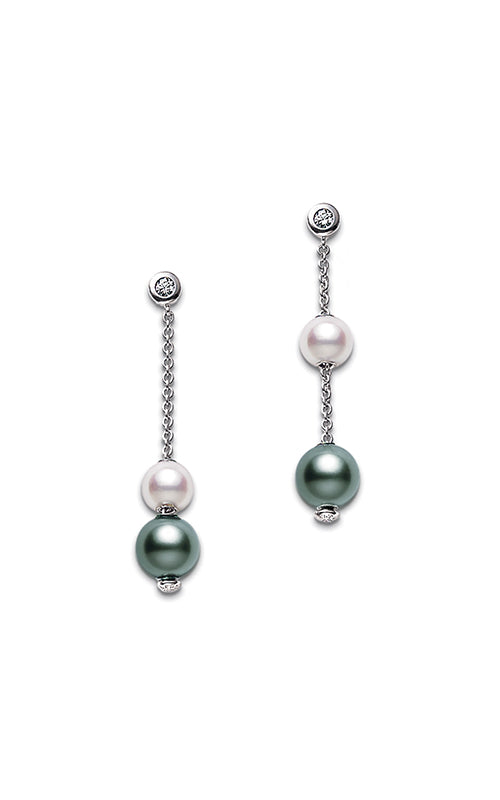 Albert's Estate Mikimoto Pearls in Motion 18K White Gold  South Sea and Akoya Cultured Pearl Earrings EEAR01799