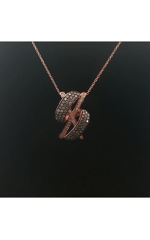 Albert's Estate Le Vian 14K Rose Gold 18" 1.10CTW Round Chocolate & White VS2-SI1 Diamond Pendant Necklace EPEN00676