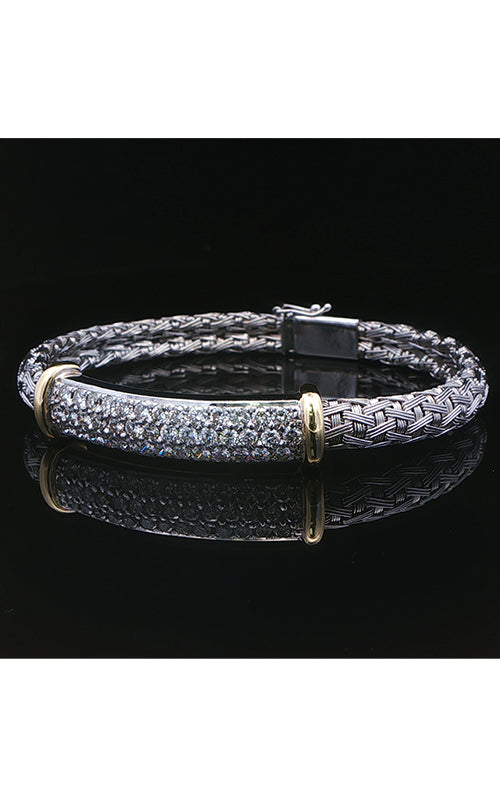 Albert's Estate Gregg Ruth 18K White and Yellow Gold 2.00CTW Round H SI1 Diamond Bracelet EBRAC01246