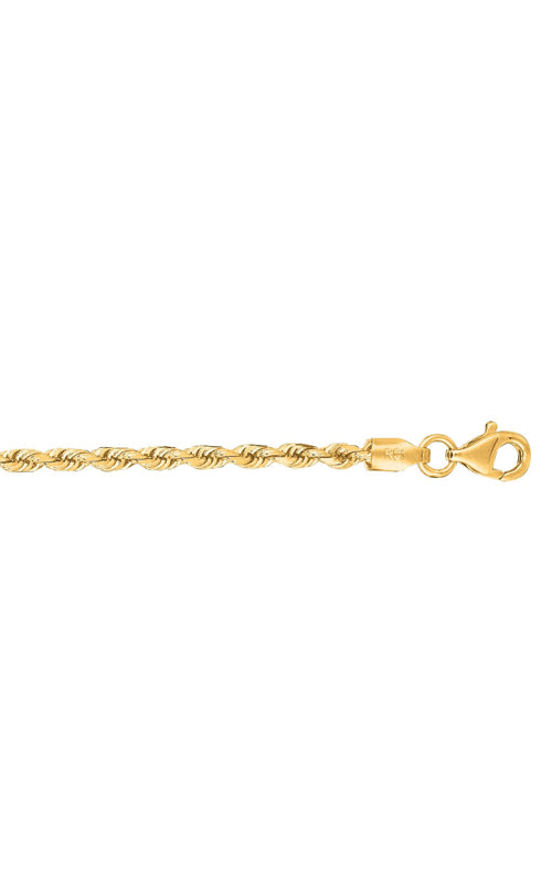 Albert's 10k Yellow Gold 20" 2.5mm Diamond Cut Rope Chain with Lobster Clasp 018ROY-20