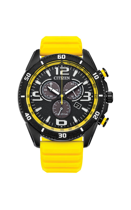 Citizen Men's Brycen Chronograph Yellow Silicone Strap Watch AT2585-08E