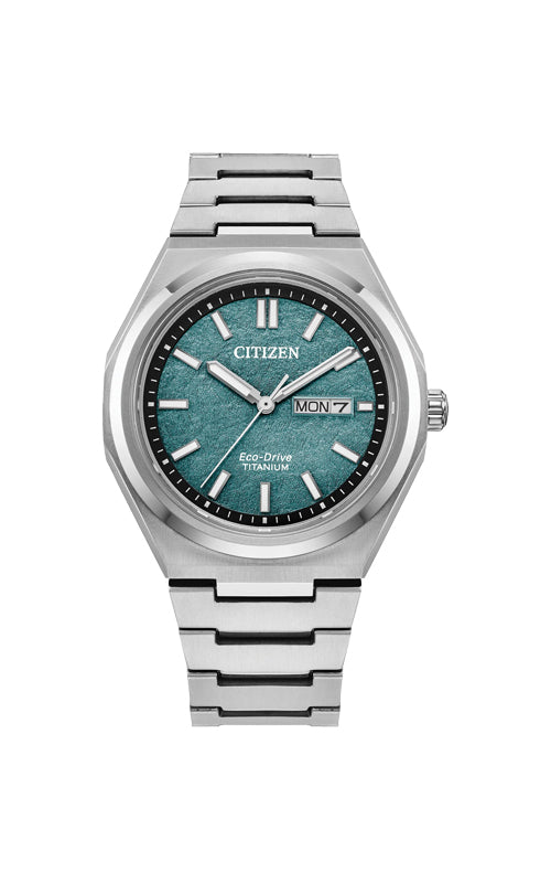 Citizen Zenshin Three-hand Green Dial Watch AW0130-85X
