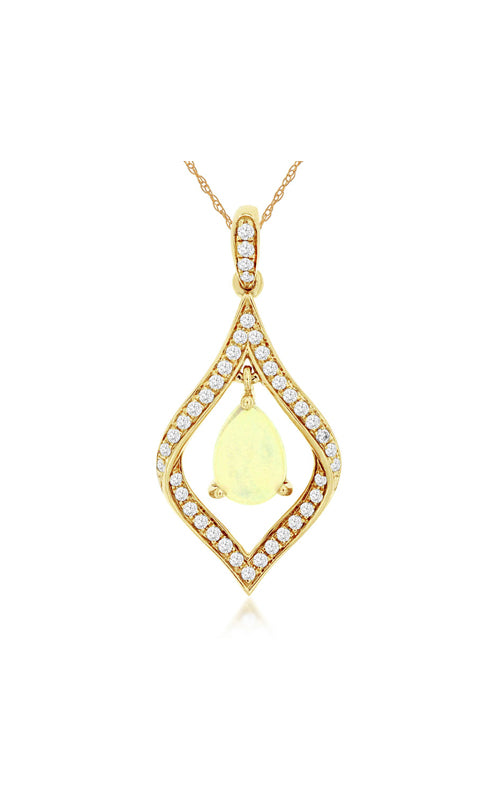Albert's Halo Opal, Diamond Necklace