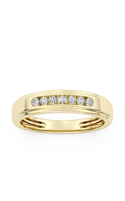 Albert's 10k Yellow Gold .14ctw Round Diamond Men's Wedding Band RGMN0132-0.15Y-IJI2-10-10