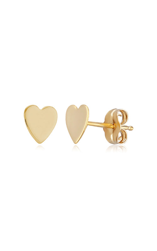 Albert's 14k Yellow Gold Medium Heart Stud Earrings 02/166