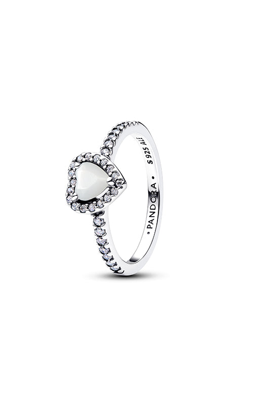 Pandora Elevated White Heart Ring 198421C11-52