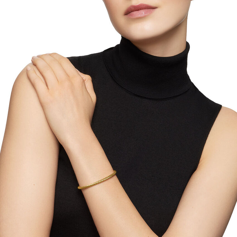 Cable Flex Bracelet in 18K Yellow Gold, 4mm