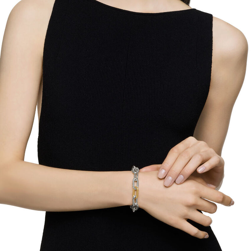 DY Madison® Chain Bracelet in Sterling Silver with 18K Yellow Gold, 11mm