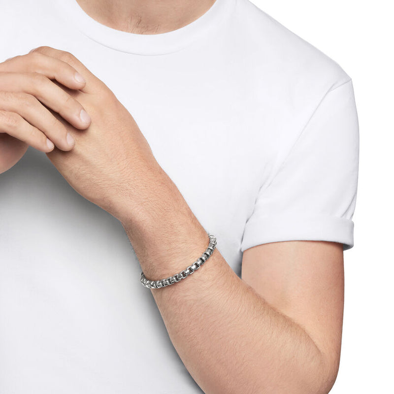 Box Chain Bracelet in Sterling Silver